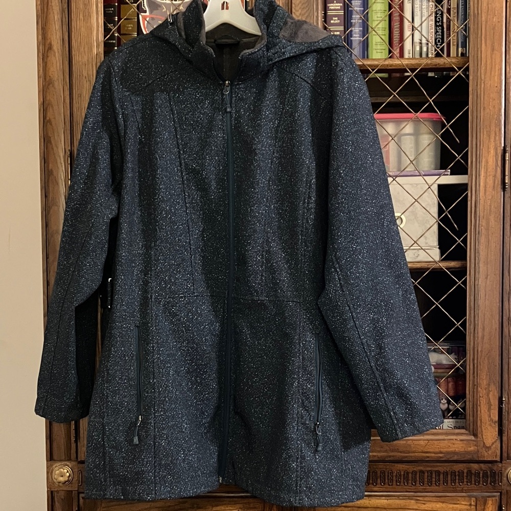 Sparkly Dark Teal Hooded Jacket